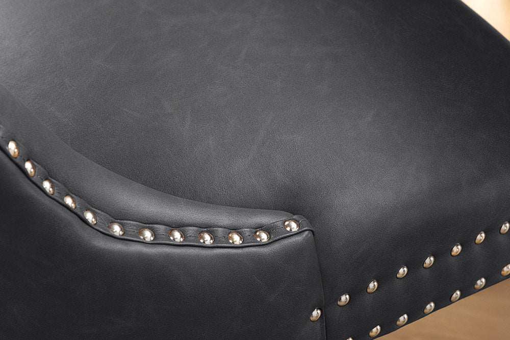 CASTLE Chesterfield Stuhl Kunstleder Massivholz mit Komfortgriff