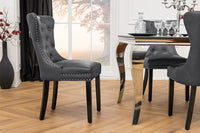CASTLE Chesterfield Stuhl Kunstleder Massivholz mit Komfortgriff