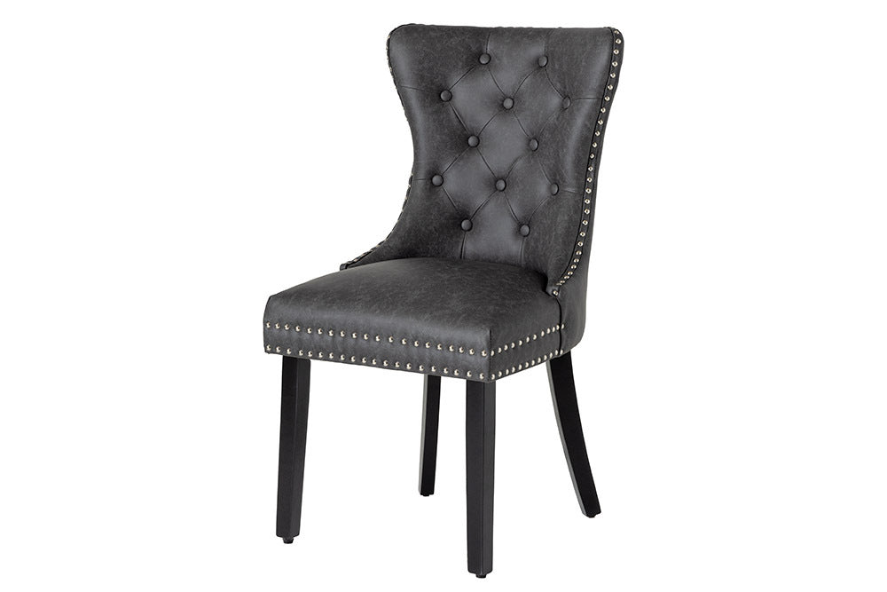 CASTLE Chesterfield Stuhl Kunstleder Massivholz mit Komfortgriff