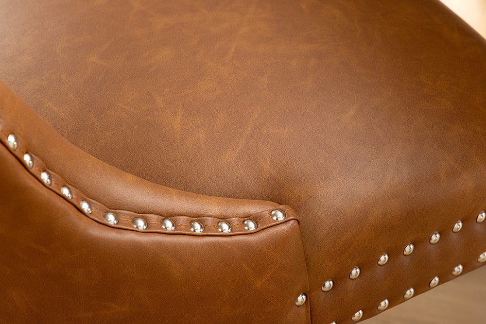 CASTLE Chesterfield Stuhl Kunstleder Massivholz mit Komfortgriff