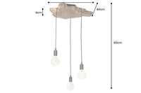 LEVELS IV design hanging lamp black gray white with 6 linen shades
