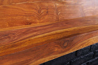 Massives Wandregal MAKASSAR 80cm natur Sheeshamholz stone finish handmade