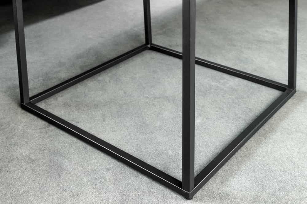 Moderner Beistelltisch ARCHITECTURE 45cm graphit Marmor-Design Metallgestell