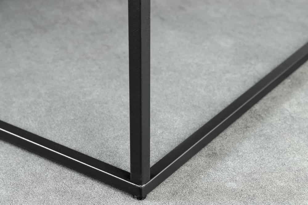 Moderner Couchtisch ARCHITECTURE 60cm weiß Marmor-Design Metallgestell