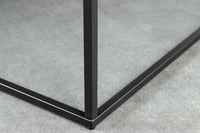 Moderner Couchtisch ARCHITECTURE 60cm weiß Marmor-Design Metallgestell