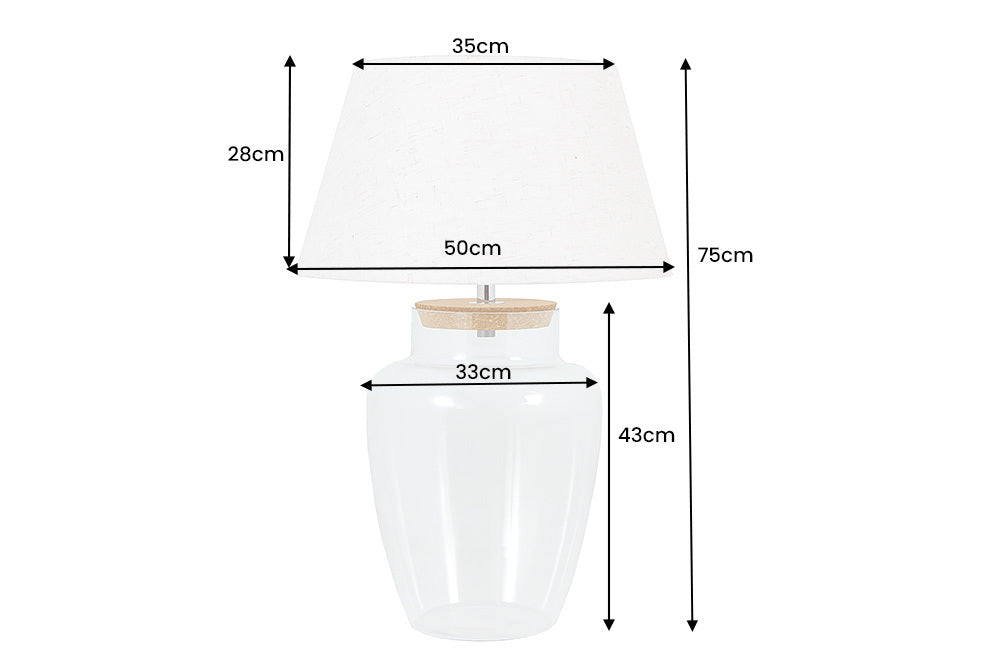 EUPHORIA Handcrafted driftwood table lamp 45cm beige with linen shade
