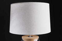 EUPHORIA Handcrafted driftwood table lamp 45cm beige with linen shade