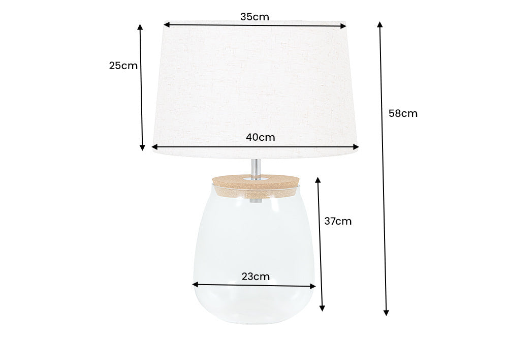 EUPHORIA Handcrafted driftwood table lamp 45cm beige with linen shade
