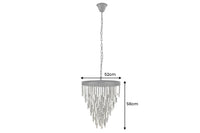 KRISTALL Luxus Kronleuchter 50cm grau mit Glasprismen schwarz Eisen Hängelampe