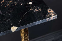 OMEGA Handgefertigter Konsolentisch 80cm schwarz Marmor gold Metall