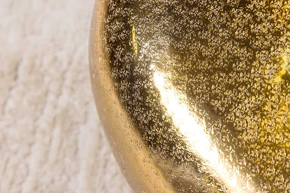 Handgefertigter Couchtisch STONE 75cm gold Metall Hammerschlag Design