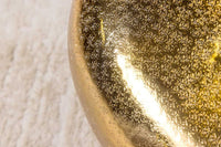 Handgefertigter Couchtisch STONE 75cm gold Metall Hammerschlag Design