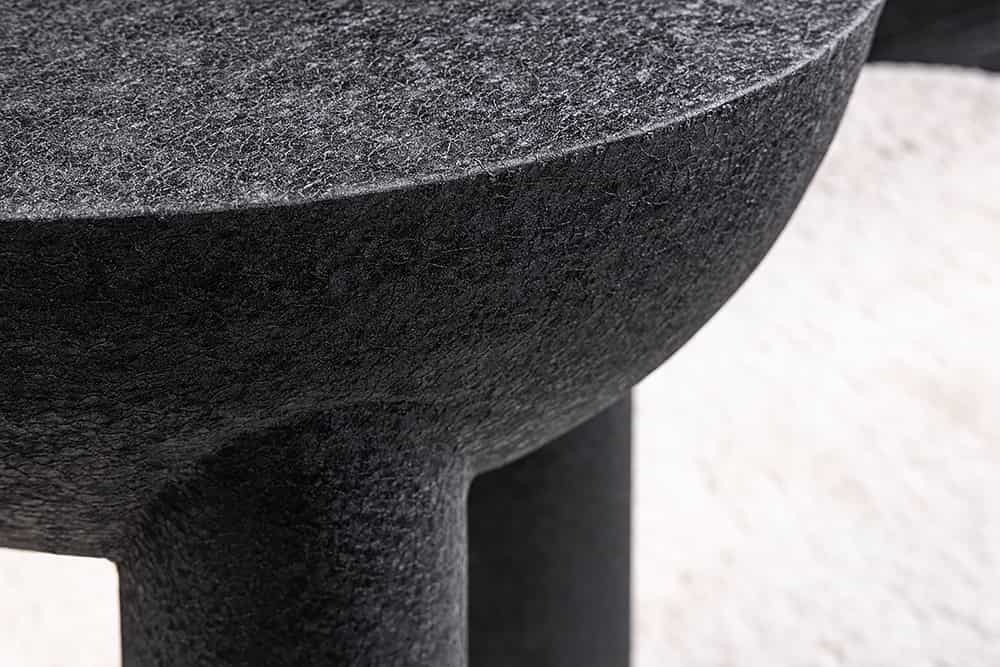 ABSTRACT Runder Beistelltisch 50cm schwarz Eisen handmade Mangoholz-Kugel