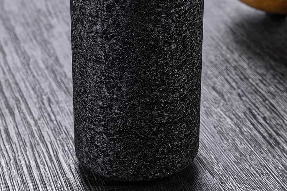 ABSTRACT Runder Beistelltisch 50cm schwarz Eisen handmade Mangoholz-Kugel