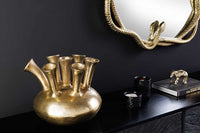 KIYA Handgefertigte Vase gold mit 5/7 Öffnungen Blumenvase