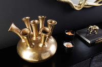 KIYA Handgefertigte Vase gold mit 5/7 Öffnungen Blumenvase