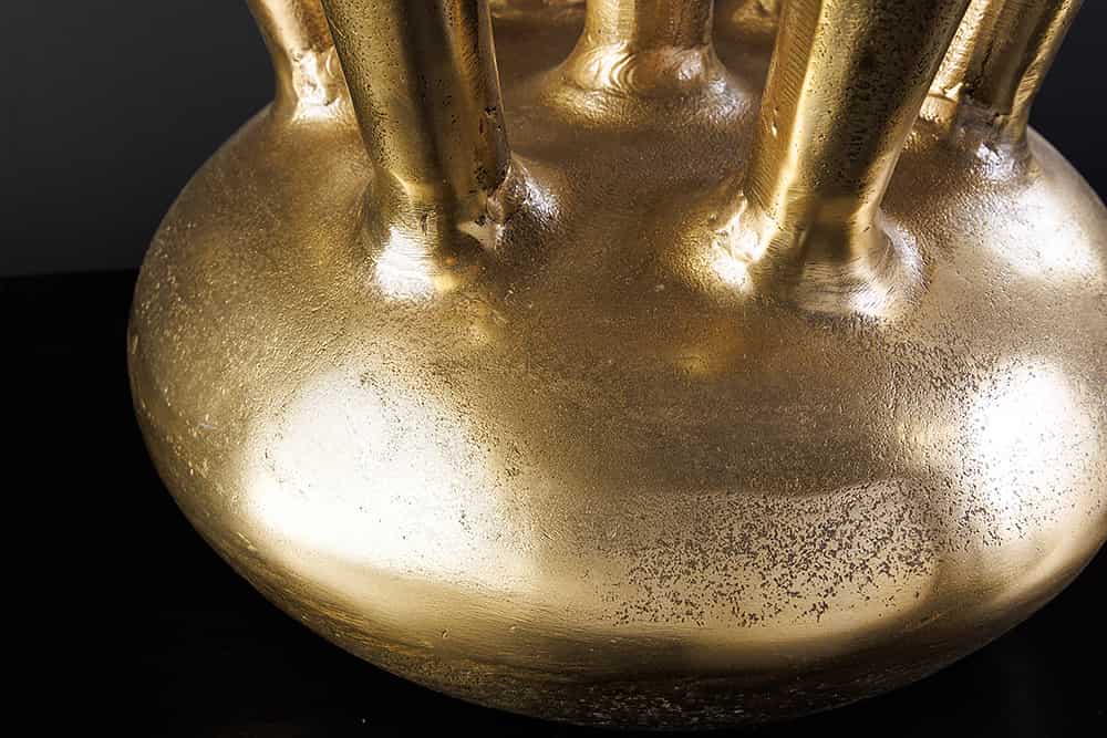 KIYA Handgefertigte Vase gold mit 5/7 Öffnungen Blumenvase