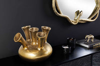 KIYA Handgefertigte Vase gold mit 5/7 Öffnungen Blumenvase