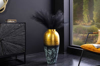 ORIENT Handgefertigte Deko Vase gold Metall mit Patina Hammerschlag Design