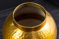 ORIENT Handgefertigte Deko Vase gold Metall mit Patina Hammerschlag Design