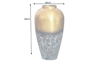ORIENT Handgefertigte Deko Vase gold Metall mit Patina Hammerschlag Design