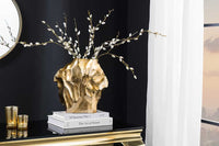 Handgefertigte Vase LIQUID 25cm gold Metall Hammerschlag Design