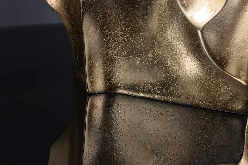 Handgefertigte Vase LIQUID 25cm gold Metall Hammerschlag Design