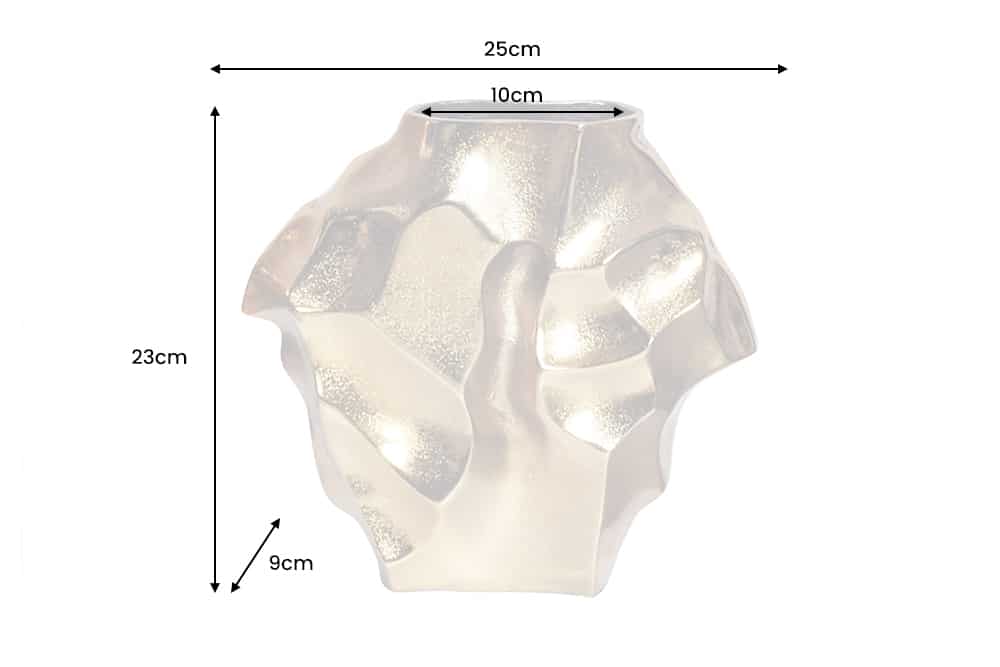 Handgefertigte Vase LIQUID 25cm gold Metall Hammerschlag Design