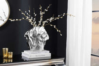 Handgefertigte Vase LIQUID 25cm silber Metall Hammerschlag Design