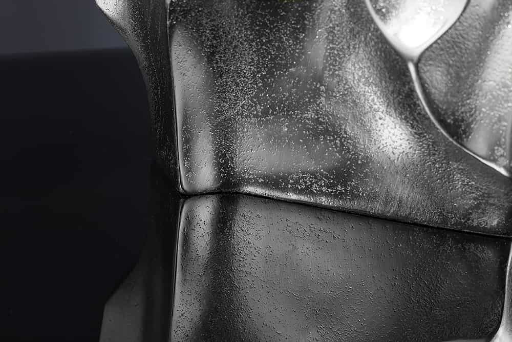 Handgefertigte Vase LIQUID 25cm silber Metall Hammerschlag Design