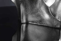 Handgefertigte Vase LIQUID 25cm silber Metall Hammerschlag Design