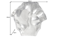 Handgefertigte Vase LIQUID 25cm silber Metall Hammerschlag Design