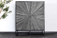 Massives Highboard BARRACUDA 120cm  Mangoholz mit Teakholz-Front