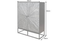 Massives Highboard BARRACUDA 120cm  Mangoholz mit Teakholz-Front