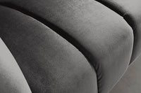 Design 2-Sitzer Sofa NOBLESSE 165cm grau Samt schwarze Metallfüße Federkern