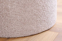 Runder Hocker MODERN BAROCK 50cm champagner Bouclé mit Stauraum