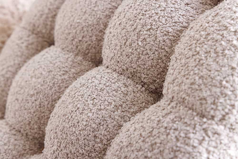 Runder Hocker MODERN BAROCK 50cm champagner Bouclé mit Stauraum
