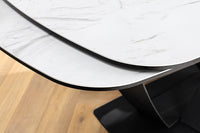 PAPILLON Ausziehbarer Esstisch 180-260cm graphit Keramik Marmor schwarz Metall