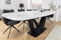 PAPILLON Ausziehbarer Esstisch 180-260cm graphit Keramik Marmor schwarz Metall