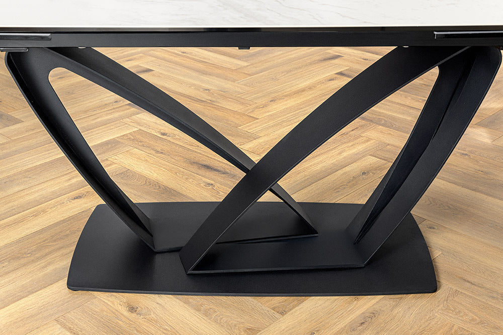 PAPILLON Ausziehbarer Esstisch 180-260cm graphit Keramik Marmor schwarz Metall