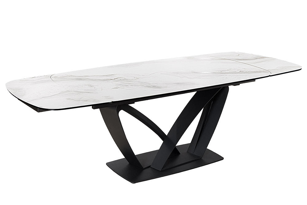 PAPILLON Ausziehbarer Esstisch 180-260cm graphit Keramik Marmor schwarz Metall