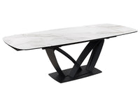 PAPILLON Ausziehbarer Esstisch 180-260cm graphit Keramik Marmor schwarz Metall