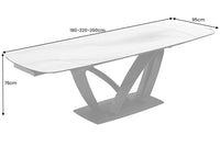 PAPILLON Ausziehbarer Esstisch 180-260cm graphit Keramik Marmor schwarz Metall