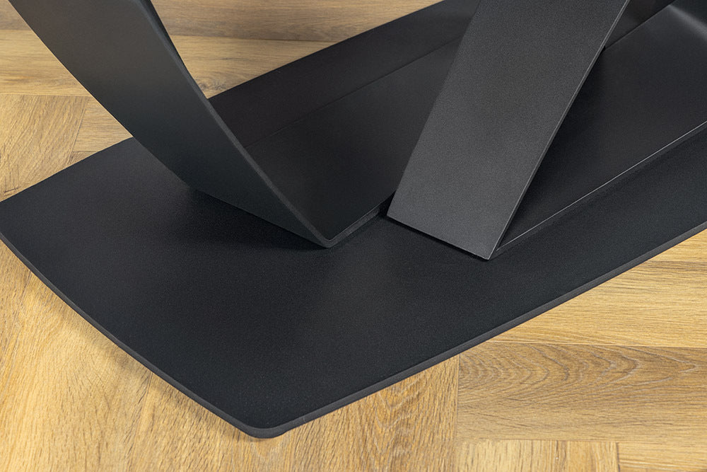 PAPILLON Ausziehbarer Esstisch 180-260cm graphit Keramik Marmor schwarz Metall