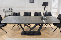 PAPILLON Ausziehbarer Esstisch 180-260cm graphit Keramik Marmor schwarz Metall