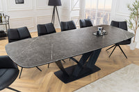 PAPILLON Ausziehbarer Esstisch 180-260cm graphit Keramik Marmor schwarz Metall
