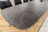 PAPILLON Ausziehbarer Esstisch 180-260cm graphit Keramik Marmor schwarz Metall
