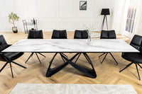 INFINITY Ausziehbarer Esstisch 180-260cm rost Keramik Marmor schwarz Metall