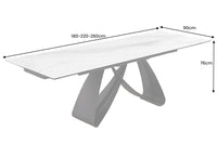 INFINITY Ausziehbarer Esstisch 180-260cm rost Keramik Marmor schwarz Metall