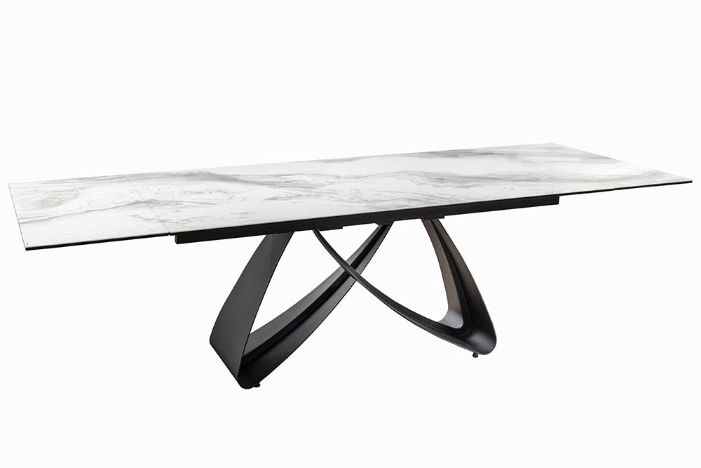 INFINITY Ausziehbarer Esstisch 180-260cm rost Keramik Marmor schwarz Metall